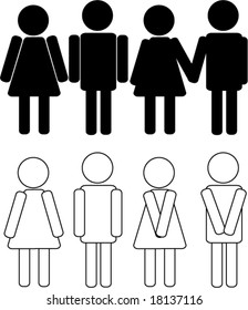 vector silhouettes of man and woman