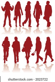 Vector silhouettes man and women, illustration