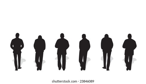 Vector silhouettes of men