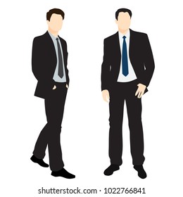 Vector Silhouettes Men Standing Business People Stock Vector (Royalty ...