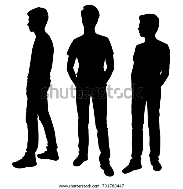image vectorielle de stock de silhouettes vectorielles d hommes debout differentes poses 731788447 https www shutterstock com fr image vector vector silhouettes men standing different poses 731788447
