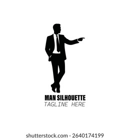 Vector silhouettes of men and a women