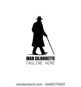 Vector silhouettes of men and a women