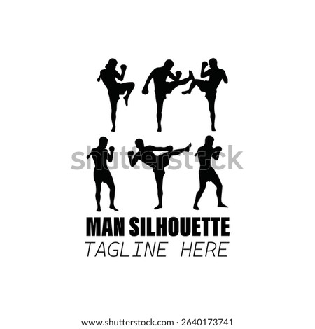 Vector silhouettes of men and a women