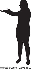 Vector silhouettes of men and women, children, black on an isolated white background