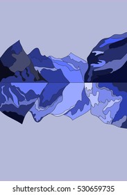 vector silhouettes of mountain peaks