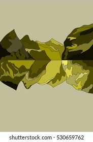 vector silhouettes of mountain peaks