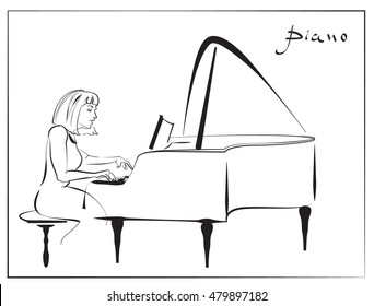 1,263 Pianist draw Images, Stock Photos & Vectors | Shutterstock