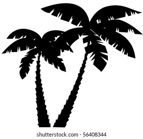vector silhouettes of palms