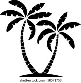 vector silhouettes of palms