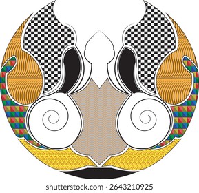 Padrão de silhuetas vetoriais colorido de flores ou motivo vintage abstrato isolado no fundo branco. Vetor ilustração Stock Vetor padrão colorido - Ilustração de floral, símbolo, 