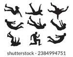 Vector silhouettes people falling collection