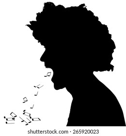 Vector silhouettes of people on black background.