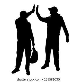 Vector silhouettes of people on a white background.