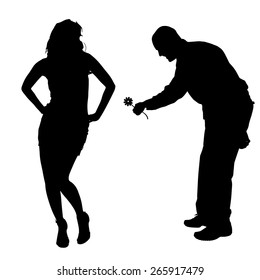 Vector silhouettes of people on a white background.