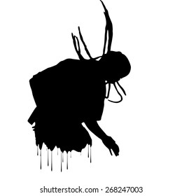 Vector silhouettes of people on a white background.