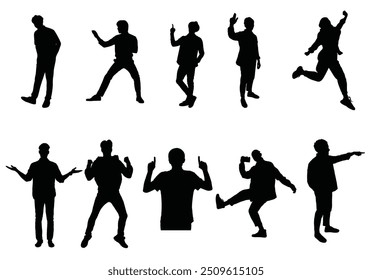 vector silhouettes of people in various styles and poses