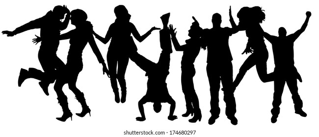 Vector Silhouette People Who Dance On Stock Vector (Royalty Free) 175423088