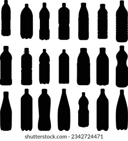 Vector Silhouettes of Plastic Bottles collection