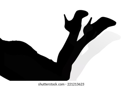 Vector silhouettes of sexy legs on a white background.