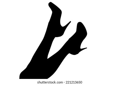 Vector silhouettes of sexy legs on a white background.