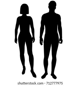 Vector Silhouettes Shapes Woman Man Standing Stock Vector (Royalty Free ...