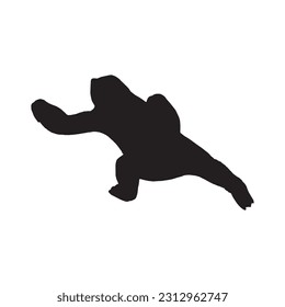 Vector silhouettes of a sloth