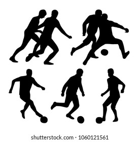 Vector silhouettes of soccer players