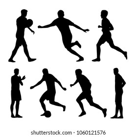 Vector silhouettes of soccer players