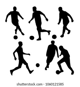 Vector silhouettes of soccer players
