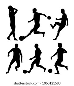 Vector silhouettes of soccer players