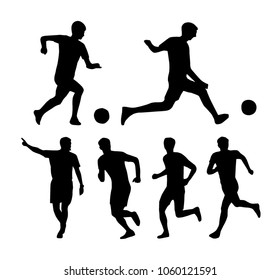 Vector silhouettes of soccer players