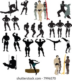  Vector silhouettes. Sport. Part 1.