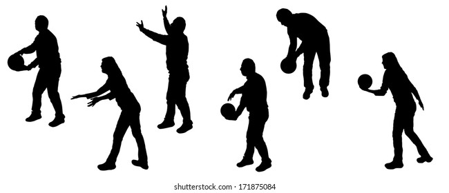 Vector silhouettes of sporting activities.