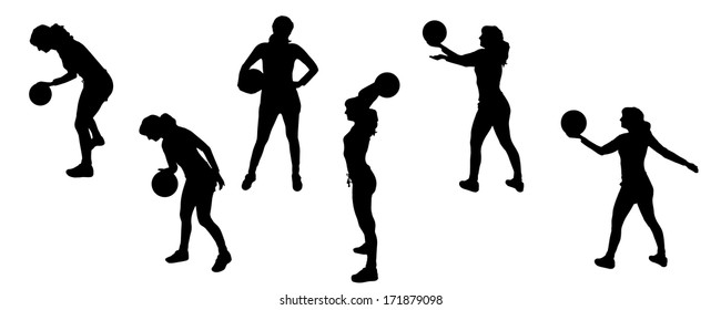 Vector silhouettes of sporting activities.