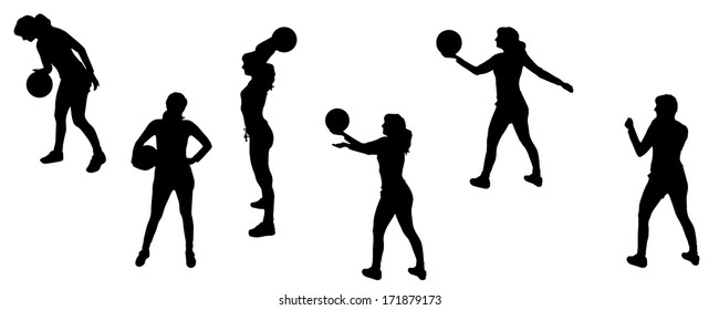 Vector silhouettes of sporting activities.