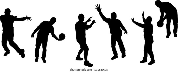 Vector silhouettes of sporting activities.