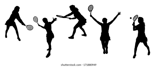 Vector silhouettes of sporting activities.