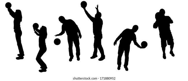 Vector silhouettes of sporting activities.