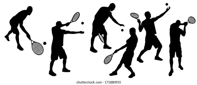 Vector silhouettes of sporting activities.