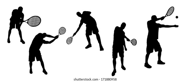 Vector silhouettes of sporting activities.