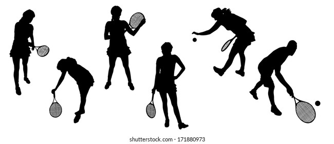 Vector silhouettes of sporting activities.