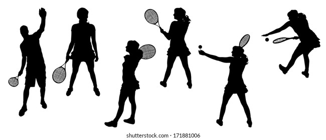 Vector silhouettes of sporting activities.