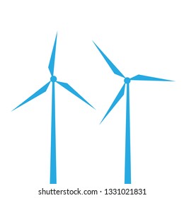 Vector silhouettes of wind turbines - Vector 