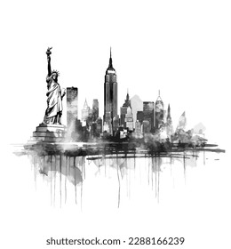 Vector silhouettes of the worlds city skylines.