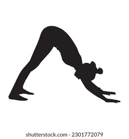 Vector silhouettes of yoga poses on a white background vector illustration