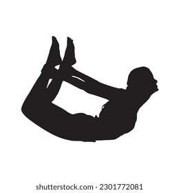 Vector silhouettes of yoga poses on a white background vector illustration