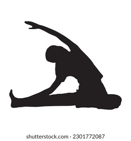 Vector silhouettes of yoga poses on a white background vector illustration
