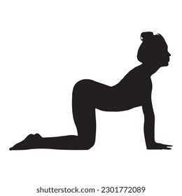 Vektor-Silhouetten von Yoga-Posen auf weißem Hintergrund, Vektorgrafik