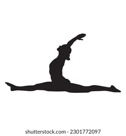 Vector silhouettes of yoga poses on a white background vector illustration
